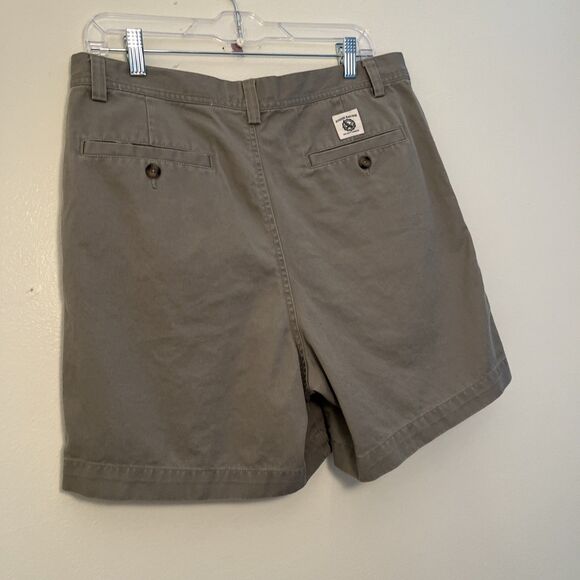 Eddie Bauer Cotton Pleated Twill Chino Shorts, Safari Gray- 35” Waist - Picture 8 of 9